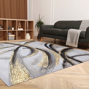 Fancy Gold Rug Gold and Silver Rug, Modern Luxury Rugs, Gold Rug, Modern Rugs ...