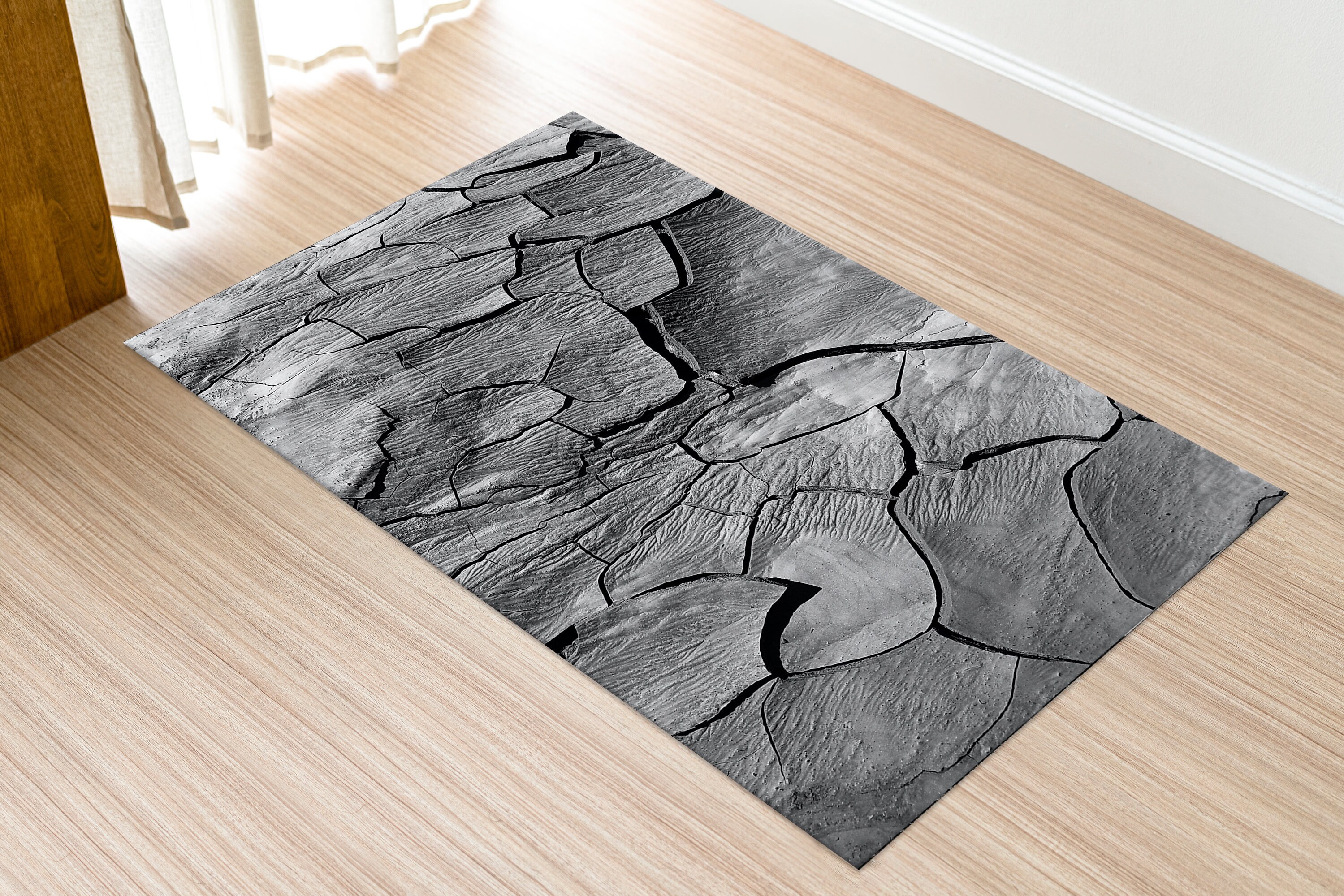 Cracks Rug, Dry Land Rugs, Gray Rug, Nature Landscape Rug, Man Cave ...