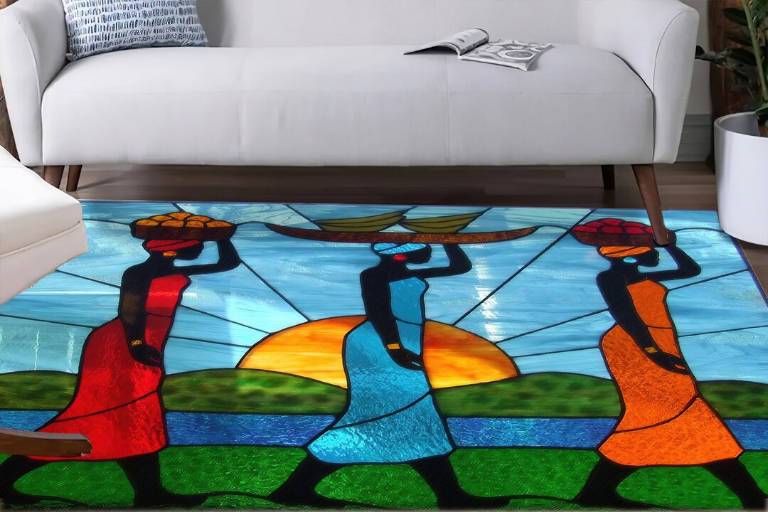 Abstract African Rug African Woman Rugs, Abstract Woman Rug, Ethnic Woman Rug, Abstract Rugs ...