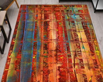 Masterpiece Rug, Gerhard Richter Rug, Famous Rugs, Machine Washable Rug, Colorful Rug, 3D Printeds Rug, Runner Rug, Stair Rug, Popular Rugs,