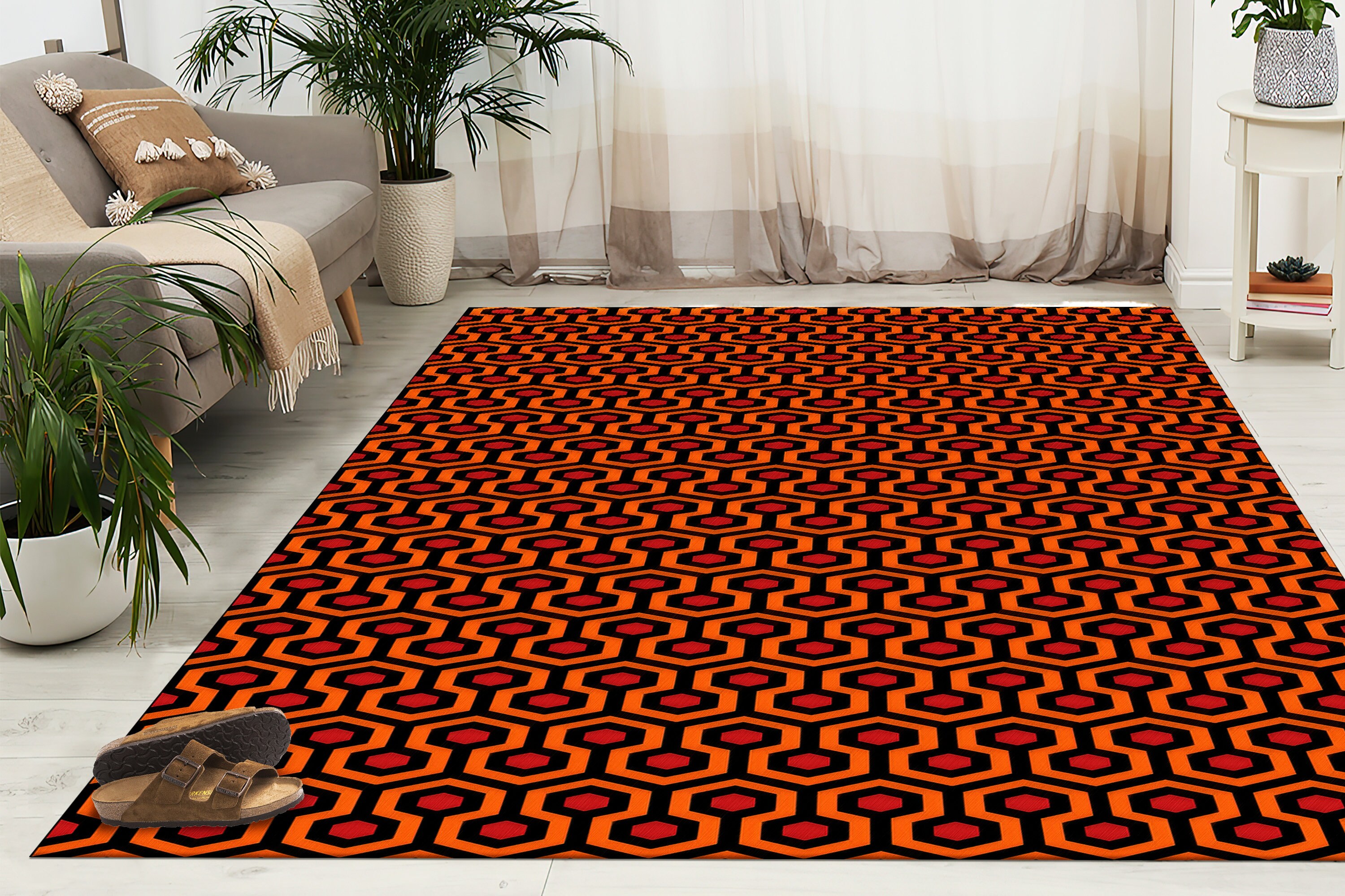 The Shining Rugs, Black Rugs, Orange Rug, Modern Rugs, Luxury Rug, Step Rug, Wall Hanging Rug, Living Room Rug, Bath Rug, Chenille Rug,