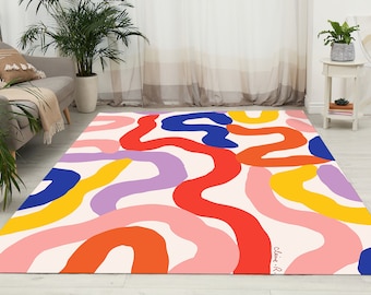 Keith Haring-kleed, kleurrijke tapijten, danskleden, graffititapijt, patroontapijt, keukentapijt, vloerkleed kantoorinrichting, gangkleed, luxe tapijt,