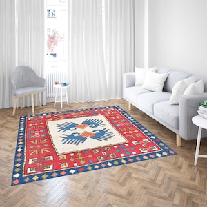 Anatolian Rug, Vintage Design Rugs, Geometric Rug, Moroccan Design Rug, Turkish Rug, Indoor Rug, Home Decor Rug, Easy To Clean Rug, Thin Rug