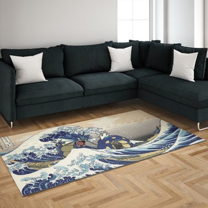 The Great Wave Rug, Wave Off Kanagawa Rugs, Japanese Rug, Reproduction Rug, Runner Rug, Entryway Rug, Easy To Clean Rug, Decorative Rug, image 8