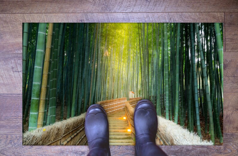 Alfombra Bosque de Bambú, Alfombra Paisaje, Alfombra Kioto, Alfombra de Área, Regalo para Él, Alfombra Antideslizante, Alfombra para Dormitorio, Alfombra Lavable a Máquina, Alfombra Fácil de Limpiar, imagen 8