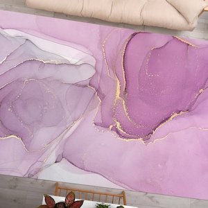 Tapetes de mármore em tons de rosa, tapetes rosa, tapete de mármore rosa, tapete moderno, tapete impresso em 3D, tapete de berçário, tapete de área, tapete que aceita animais de estimação, tapete para quarto de menina