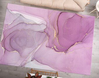 Pink Tones Marble Rugs, Pink Rugs, Pink Marble Rug, Modern Rug, 3D Printed Rug, Nursery Rug, Area Rug, Pet Friendly Rug, Girl Room Rug,
