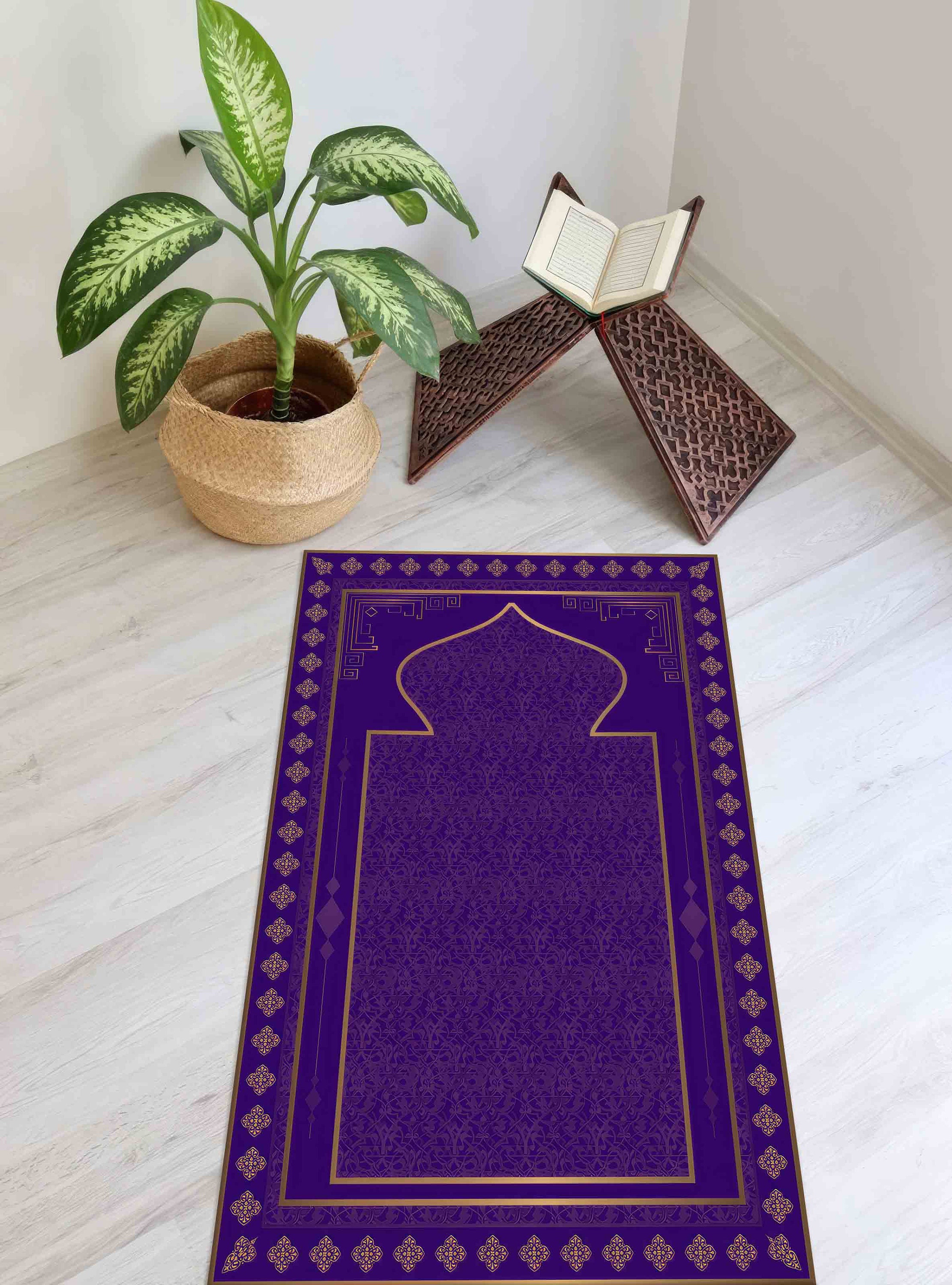 Purple Prayer, Gold Prayer Rug, Worship Rugs, Spiritual Rug, Muslim ...