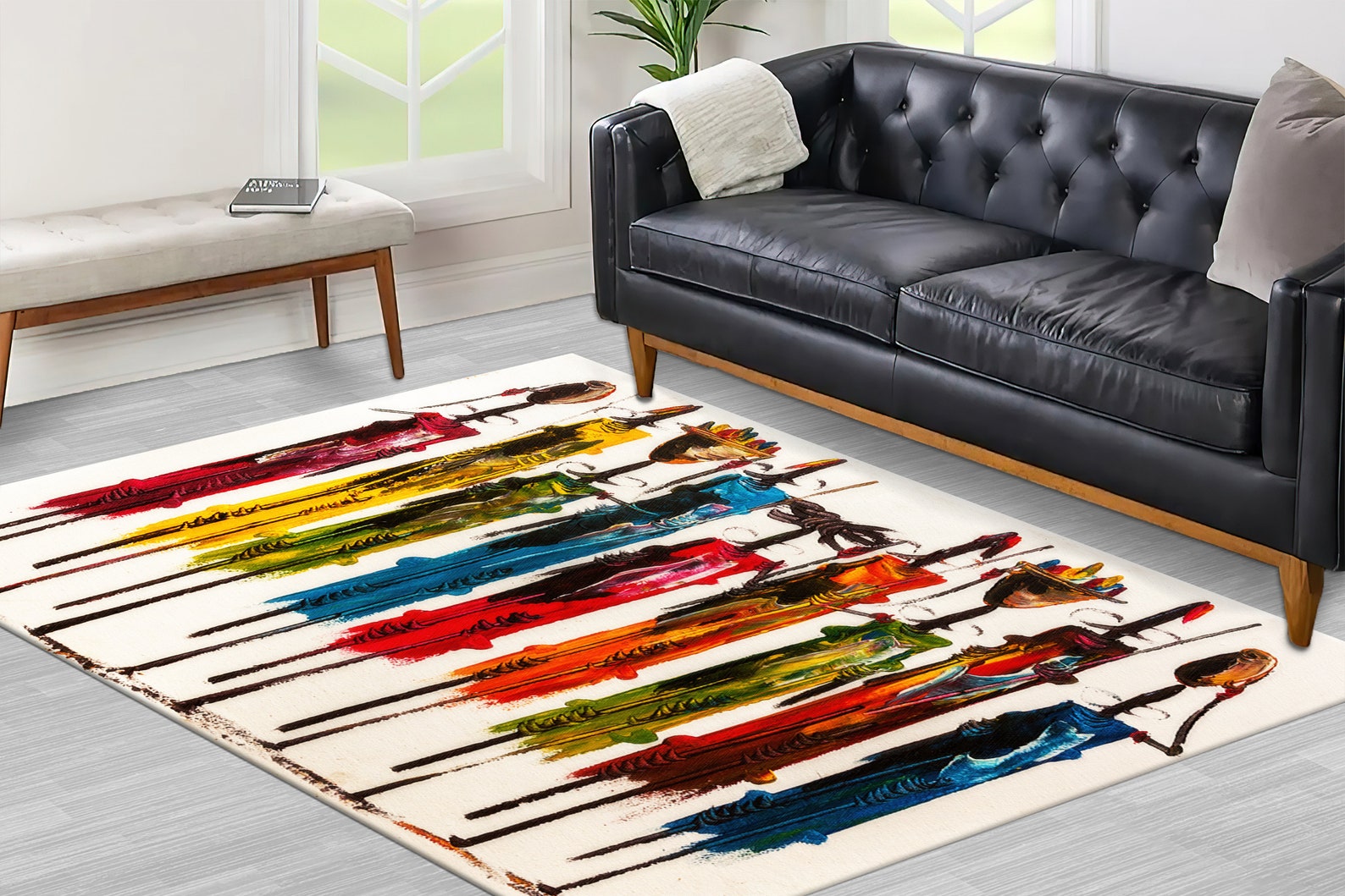 Masai People Painting Rugs, Abstract People Rugs, Masai Rug, Ethnic ...