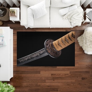 Katana Blade Rug, Samurai Sward Rug, Blade Rug, Modern Rugs, Small Rug, Dining Room Rug, Man Cave Rug, Office Decor Rug, Boy Room Rug,