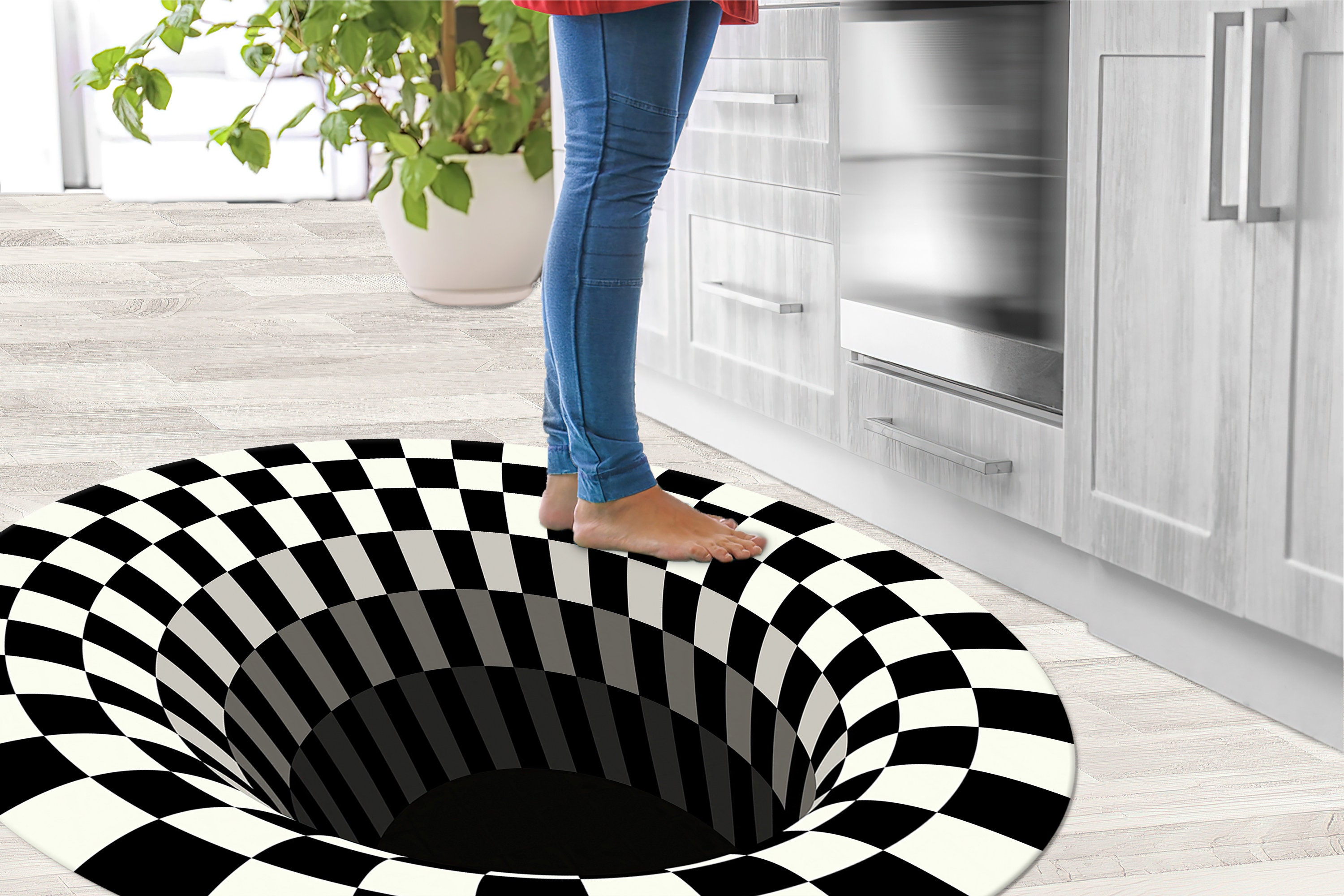 3d Pattern Runner Rug 3D Vortex Rugs, Trendy Rugs, Round Rug, Modern Rug, Gift for Her, Thick ...