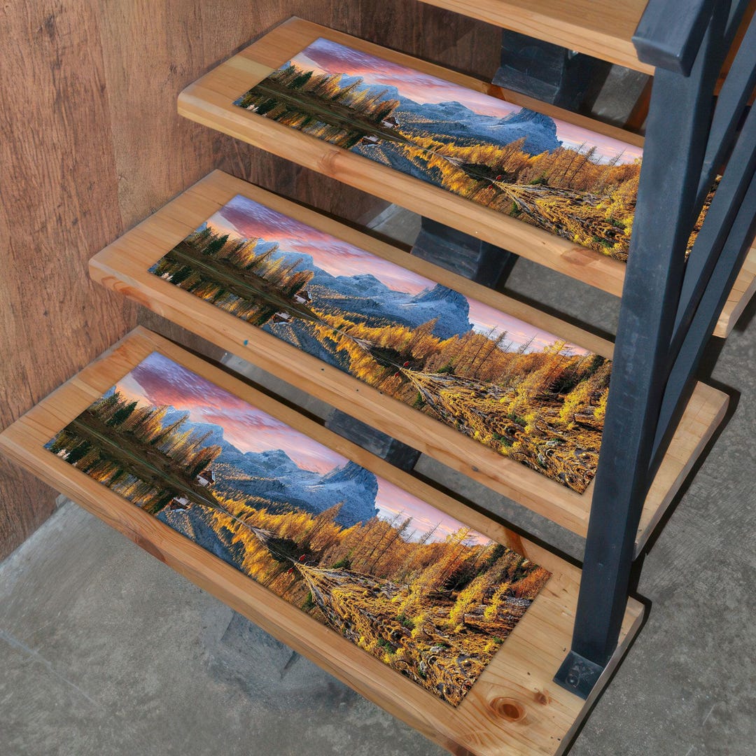 Step Rug, Natural Landscape Rug, Tree Landscape Rugs, Mountain ...