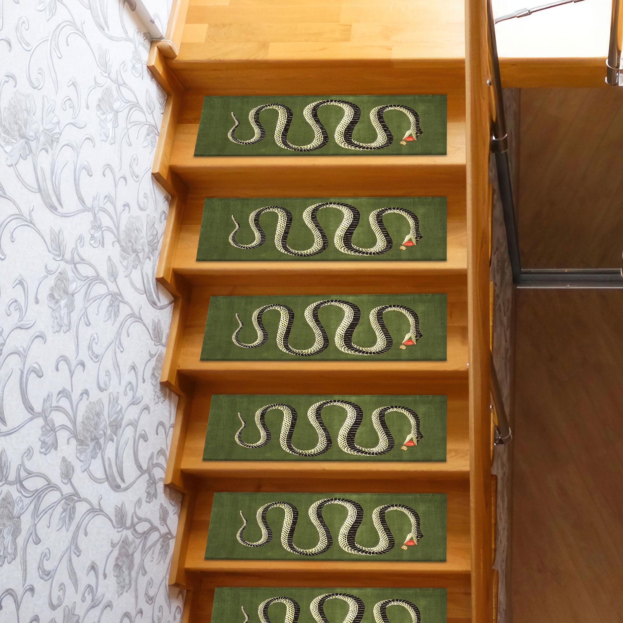 Snake Ladder Rug Snake With Apple Rugs, Snake Step Rug, Abstract Snake Rugs, Stair Rugs ...