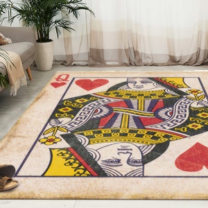 Speelkaart Queen Rugs, Queen Rug, Card Rugs, Modern Rugs, Thin Rug, 3D Printeds Rug, Popular Rug, Girl Room Rug, Kleurrijk Rug, Home Decor,