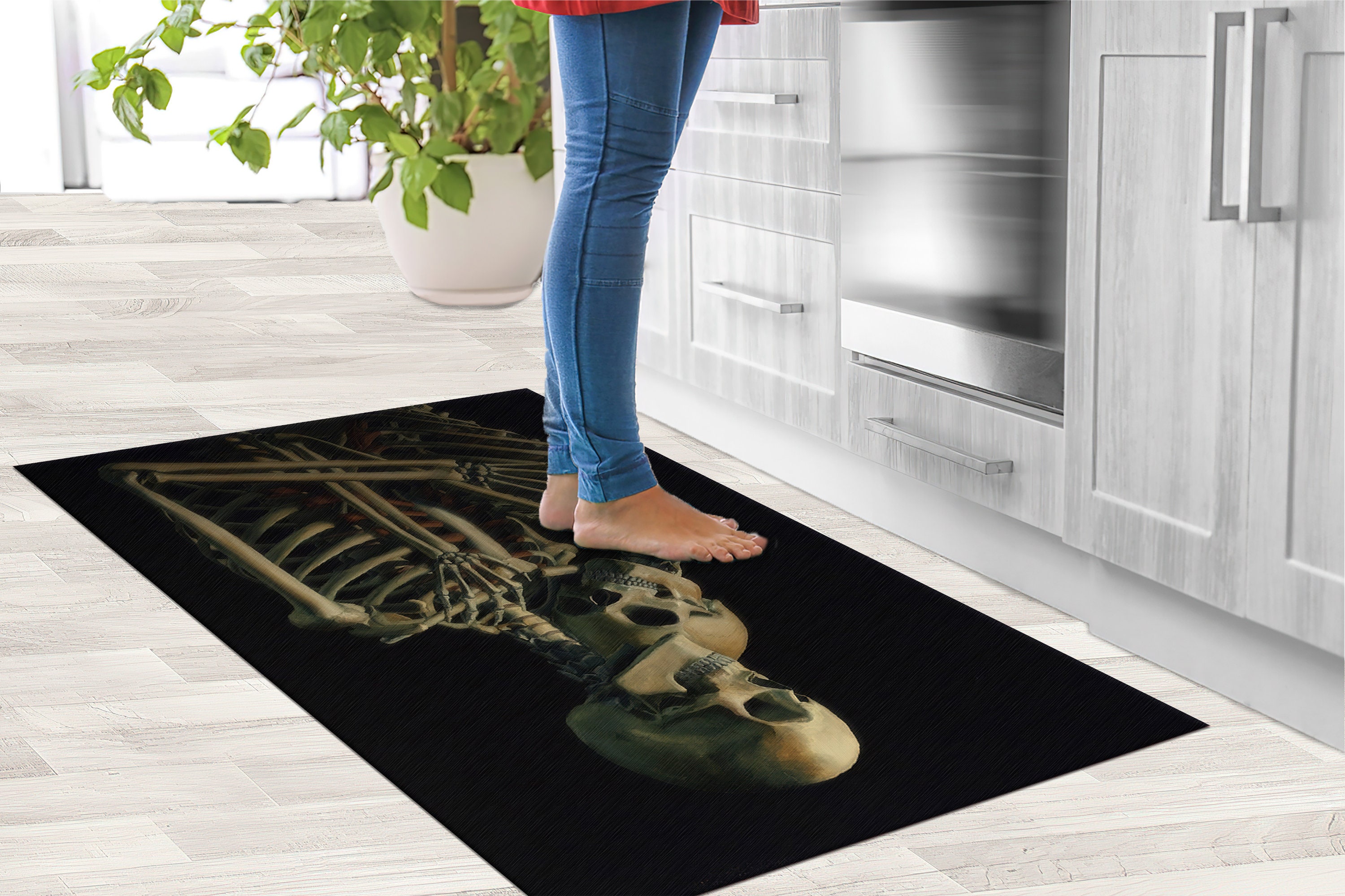 Ruggable Skeleton Rug Hugging Couple Skull Rug, Skeleton Rugs, Skeleton Couple Rug, Modern ...