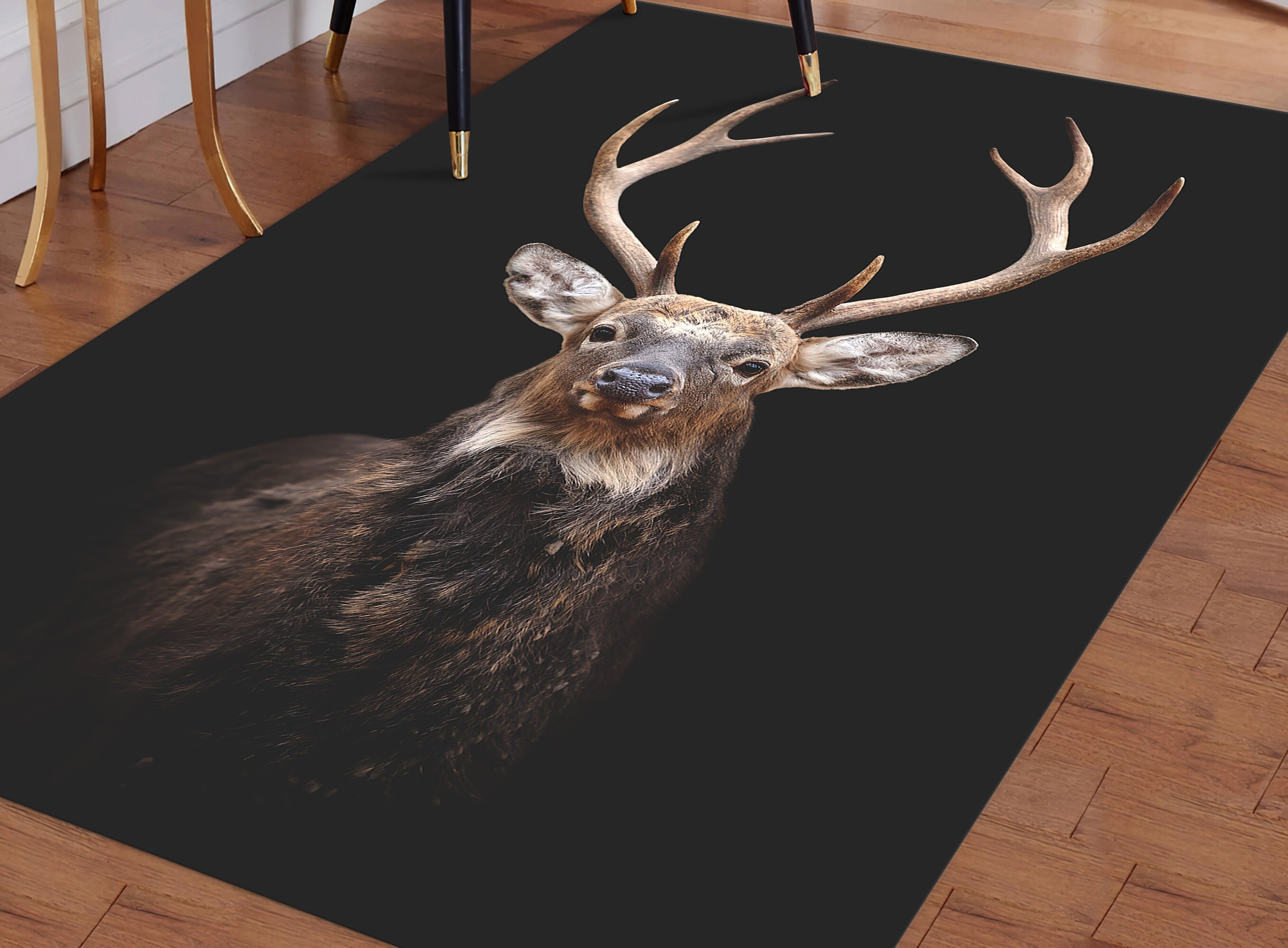 Deer Rug Deer Lover Rug Animal Rugs Animal Rug Antislip Etsy