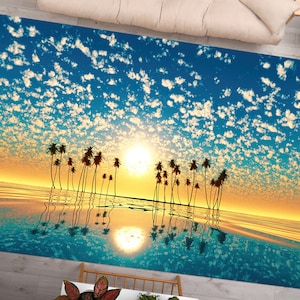 Sunrise on the Beach Rug, Tropical Rugs, Beach Rugs, View Rugs, Car Mat, Housewarming Gift, Gift Rug, Outdoor Rug, Accent Rug,