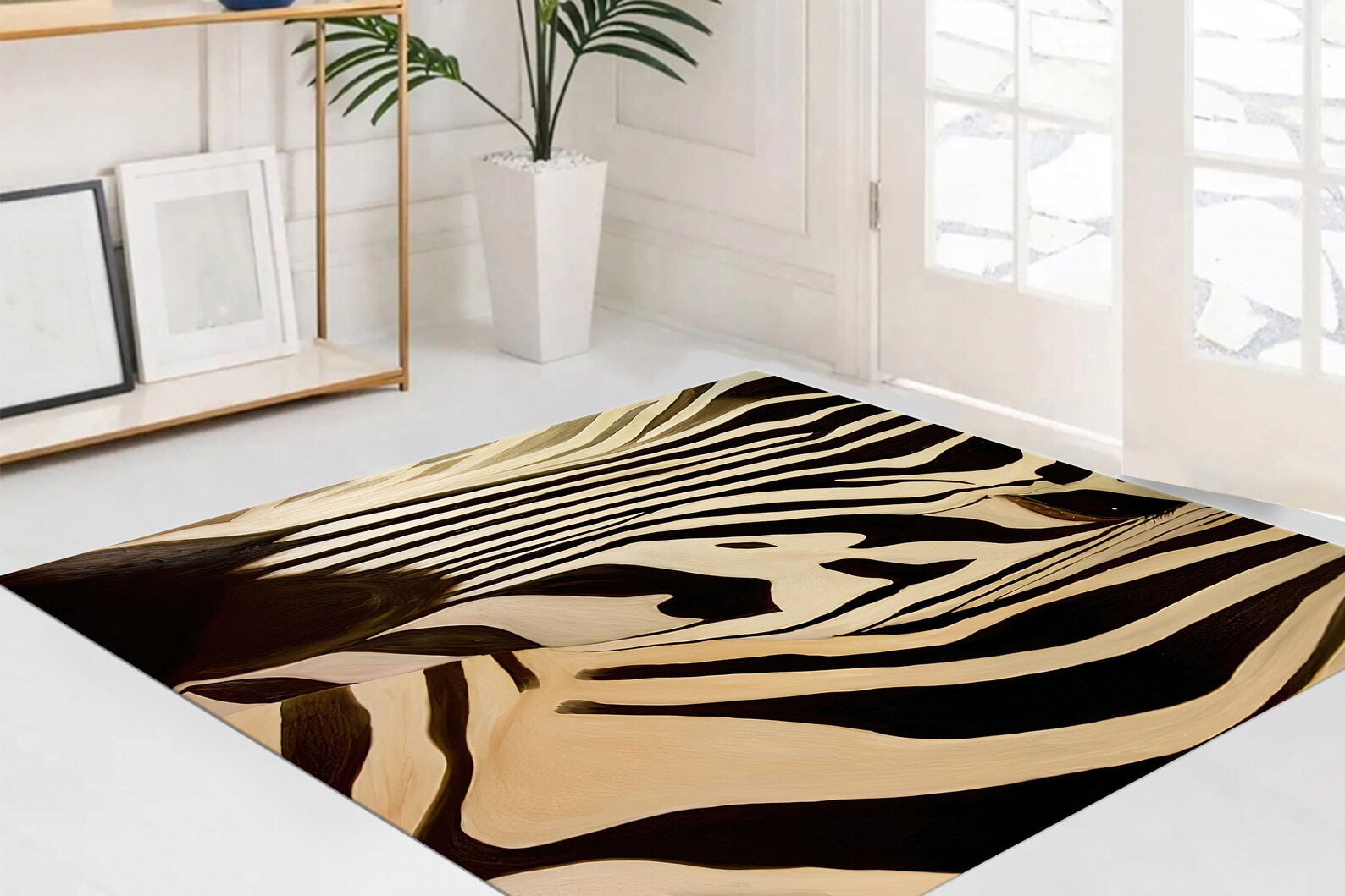 Abstract Zebra Rugs, Modern Rugs, Zebra Rug, Animal Rugs, Non-slip ...