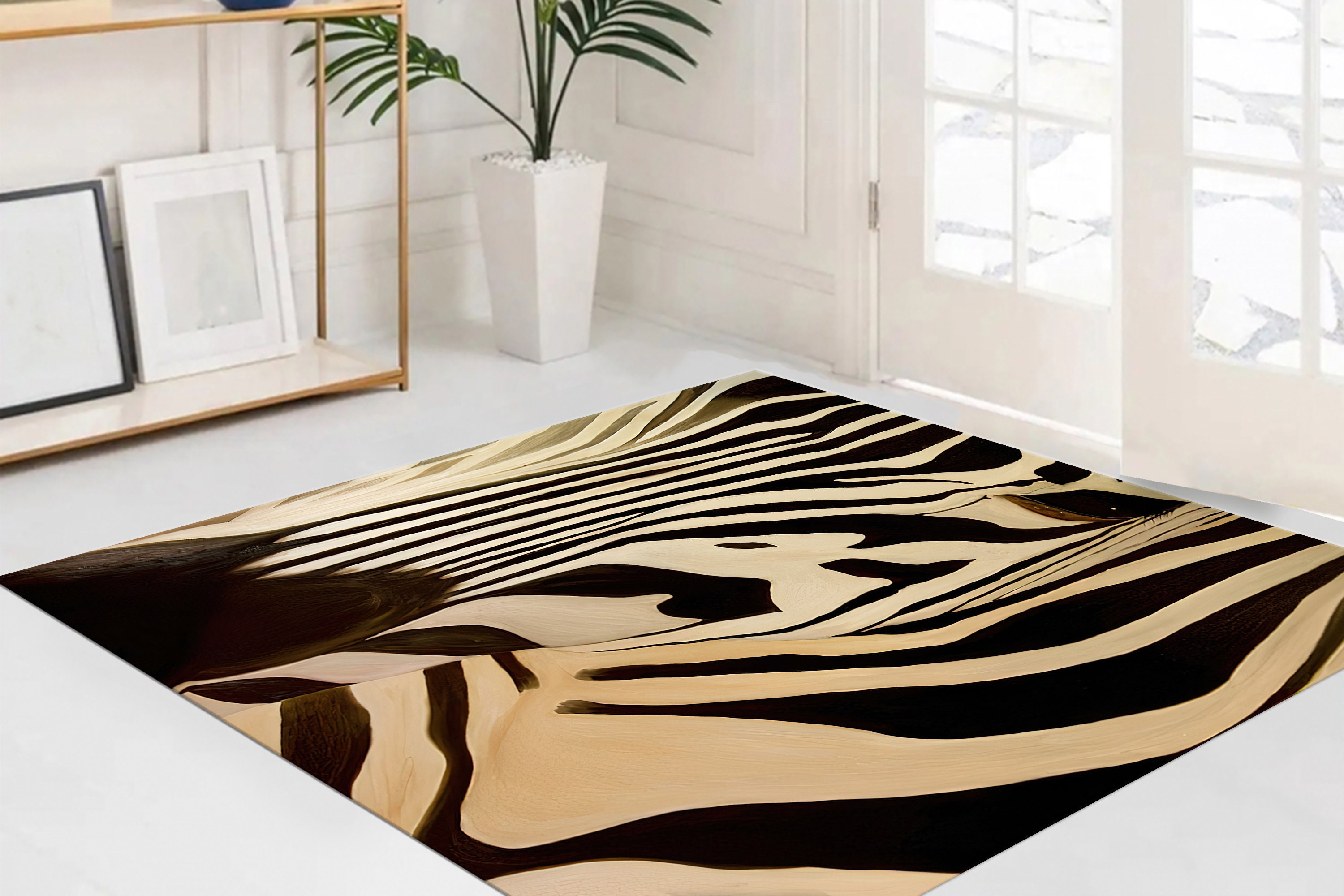 Abstract Zebra Rugs, Modern Rugs, Zebra Rug, Animal Rugs, Non-slip ...