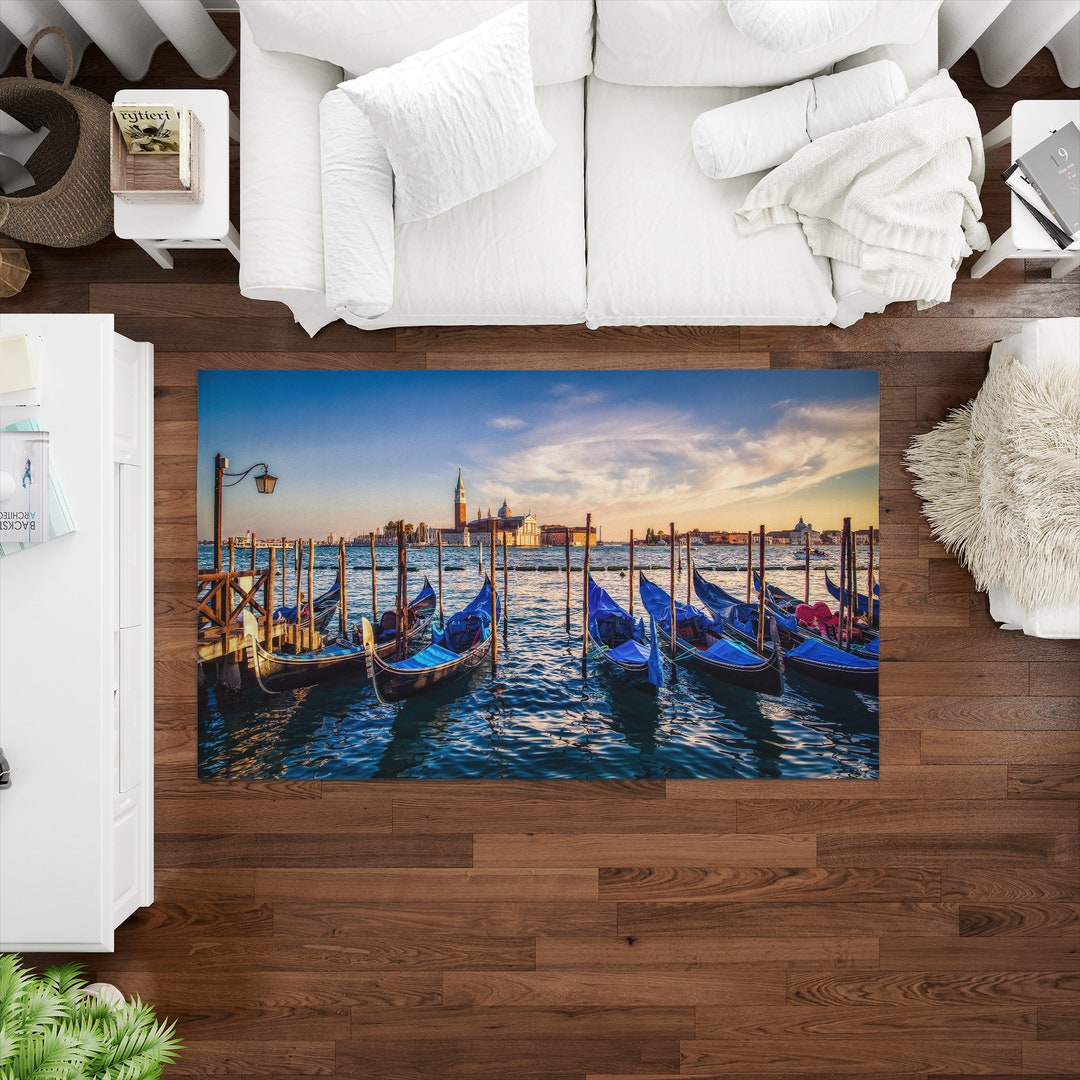 Venice Gondola Rug, Gondola Rug, Venice Rugs, Landscape Rugs, 3D ...