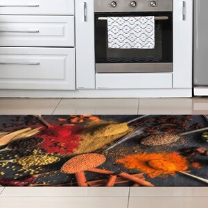 Spices Rugs, Colorful Rug, Kitchen Rugs, Modern Rug, Office Decor Rug ...