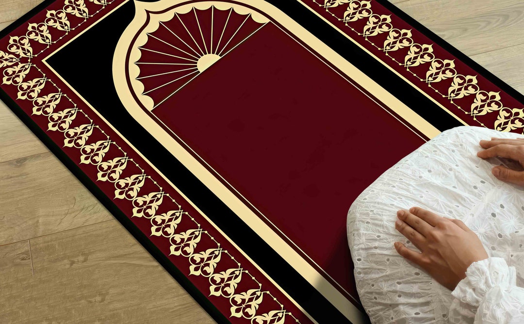 Pulpit Rug Burgundy Prayer Rug, Yellow Prayer Rug, Religious Rug, Muslim Home Rug ...