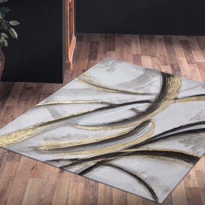 Shiny Gold Rug Gold and Silver Rug, Modern Luxury Rugs, Gold Rug, Modern Rugs ...