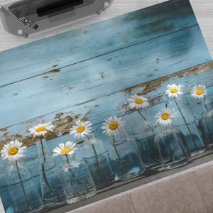 Daisy Flower In Glass Bottles Rugs, Daisy Rug, Daisy Lover Gift Rug, Flower Rugs, Gift For The Home, Salon Rug, Gift Rug, Step Rug, Cool Rug
