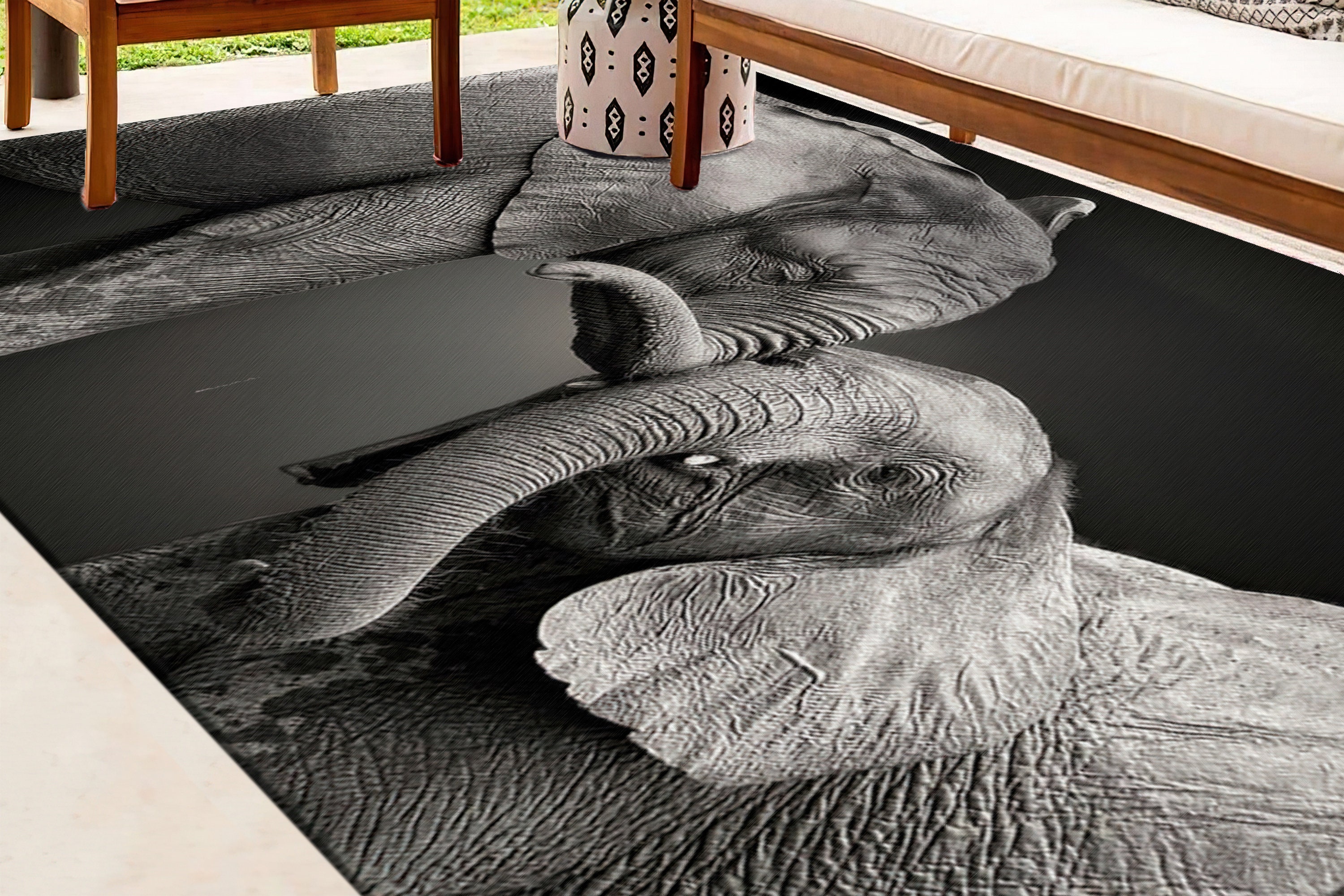 Elephant Baby and Mom Rug, Safari Rugs, Elephants Love Rug, Animal Rugs ...