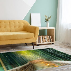 Alfombra Bosque de Bambú, Alfombra Paisaje, Alfombra Kioto, Alfombra de Área, Regalo para Él, Alfombra Antideslizante, Alfombra para Dormitorio, Alfombra Lavable a Máquina, Alfombra Fácil de Limpiar, imagen 2