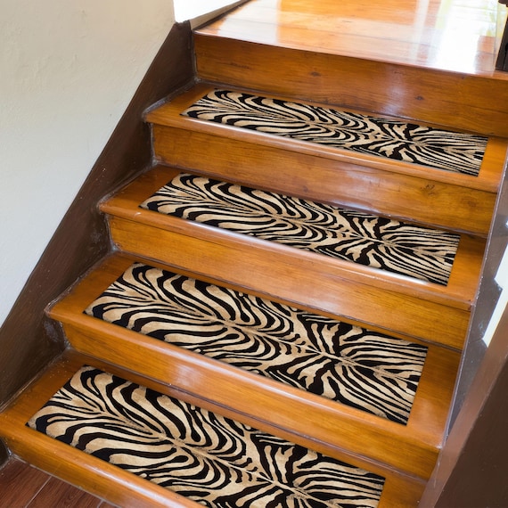 Zebra Rug, Zebra Pattern Step Rugs, Black Rug, Modern Rug, Corridor Rug, Gift For Her, Stair Rug, Home Decor Rug, Door Mat, Office Rug,