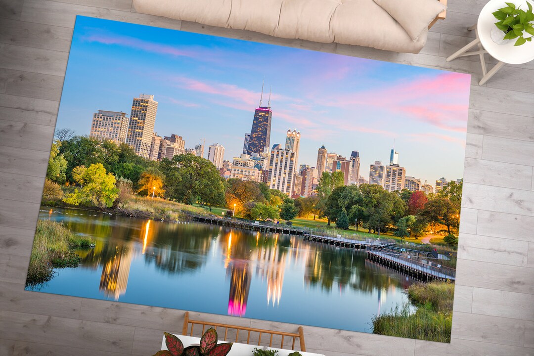 Chicago Rug Chicago Rug, Office Rug, City Landscape Rug, View Rugs, Step Rug, Thick ...