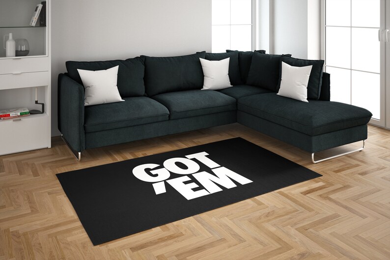Got Em Rug, Black And White Rugs, Black Rugs, Modern Rug, Gift For The Home, 3D Printed Rug, Custom Rug, Soft Rug, Door Mat, Runner Rug, image 11