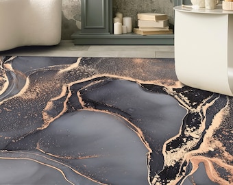 Gray And Gold Marble Rugs, Luxury Marble Rug, Shimmery Rug, Modern Rugs, Non Slip Rug, Small Rug, Popular Rug, Gift For Him, Bathroom Rug,