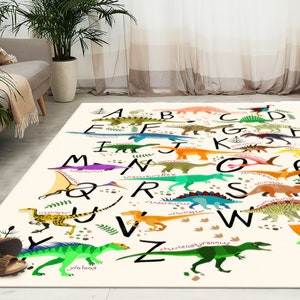 Dinosaur Rugs, Nursery Rug, Kids Rug, Trendy Rug, Kids Room Rugs, Gift For The Home, Custom Rug, Colorful Rug, Dining Room Rug, Soft Rug,