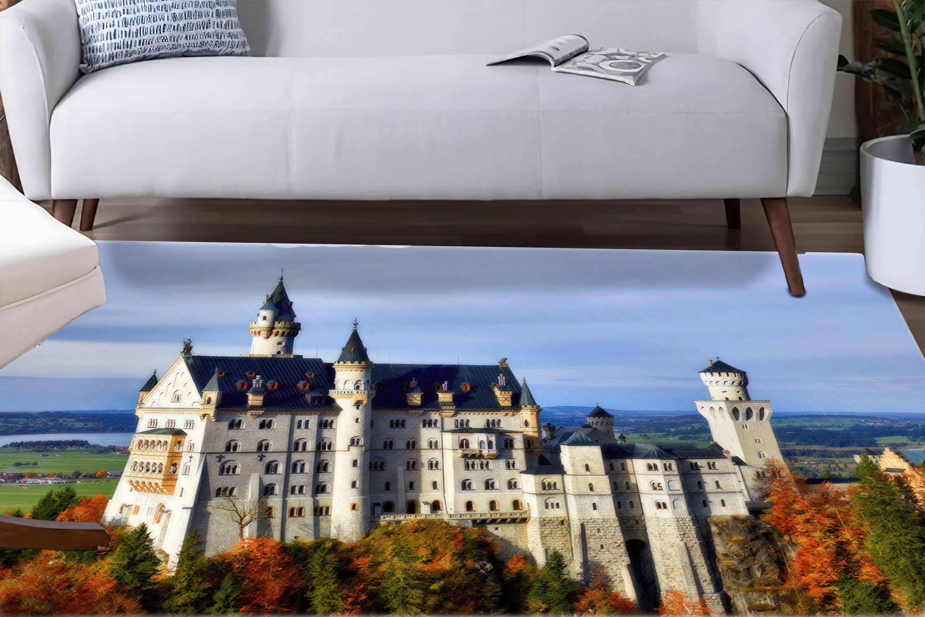 Neuschwanstein Rug, City Landscape Rugs, Castle Rug, Landscape Rugs ...