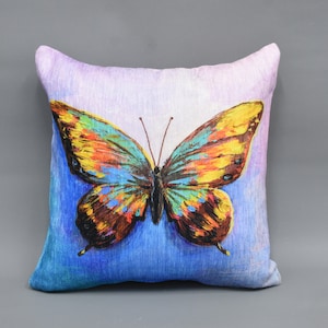Butterfly Pillow, Printed Pillow, Decorative Pillow Cover, Colorful Pillow, Modern Pillow Cover, Couch Case,  Boho Cushion,  Pillow Cases,