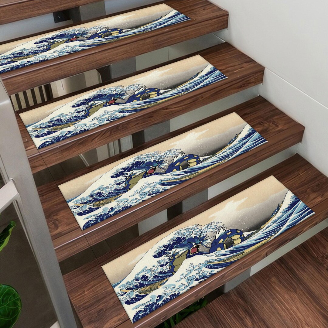 Rod Wave Rugs The Great Wave Rugs, Wave Pattern Rug, Japanese Rugs, Step Rug, Pet ...