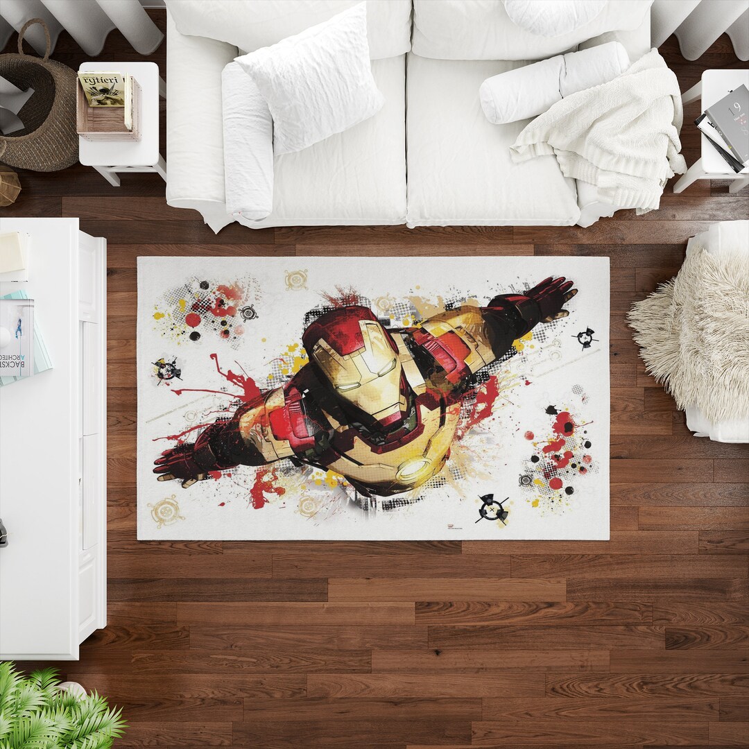 Icoon Man Rug Iron Man Painting Rugs, Iron Man Rug, Marvel Rug, Kids Rug, Front Door ...