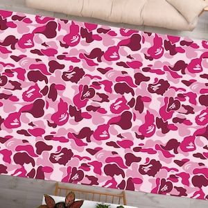 Pink Pattern Rug, Powder Pink Rugs, Pink Rug, Modern Rug, Personalized Rug, 3D Printeds Rug, Home Decor Rug, Chenille Rug, Girl Room Rug,