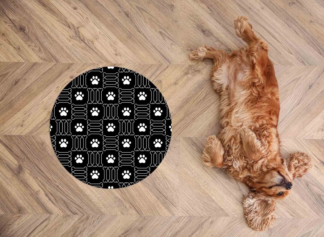 Cat Food Mat, Paw Pattern Rug, Dog Food Mat, Food Mat, Play Mat, Pet ...