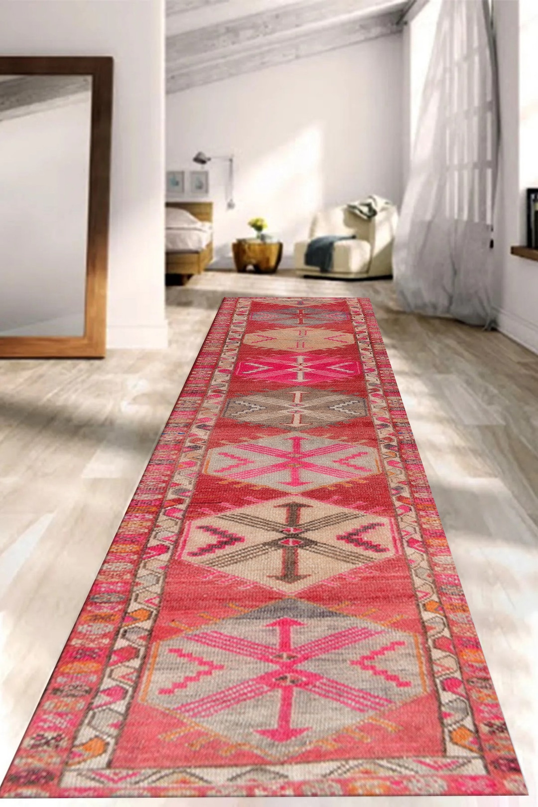 Pink Rup Pattern Geomteric Pattern Rug, Navajo Rug, Pink Rug, Oriental Rug, Turkish Rug ...