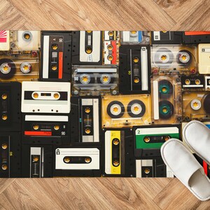 Retro Audio Cassette Rug, Audio Cassette Rugs, Vintage Cassette Rugs, Music Room Rug, Indoor Rug, Soft Rug, Cool Rug, Personalized Gifts, image 8
