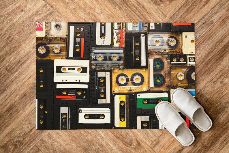 Retro Audio Cassette Rug, Audio Cassette Rugs, Vintage Cassette Rugs, Music Room Rug, Indoor Rug, Soft Rug, Cool Rug, Personalized Gifts, image 8
