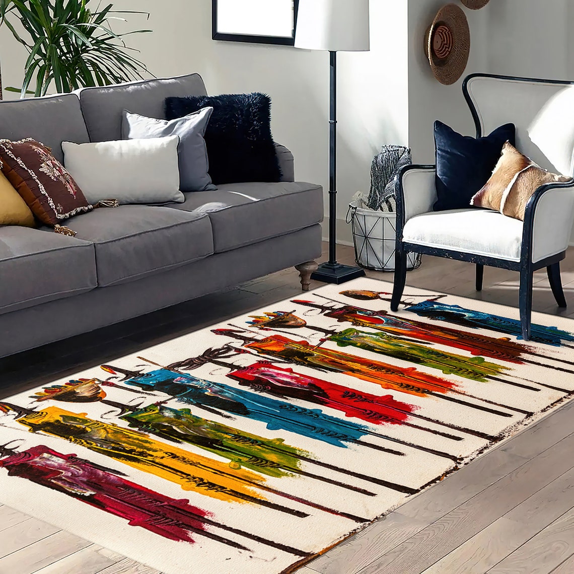 Masai People Painting Rugs, Abstract People Rugs, Masai Rug, Ethnic ...