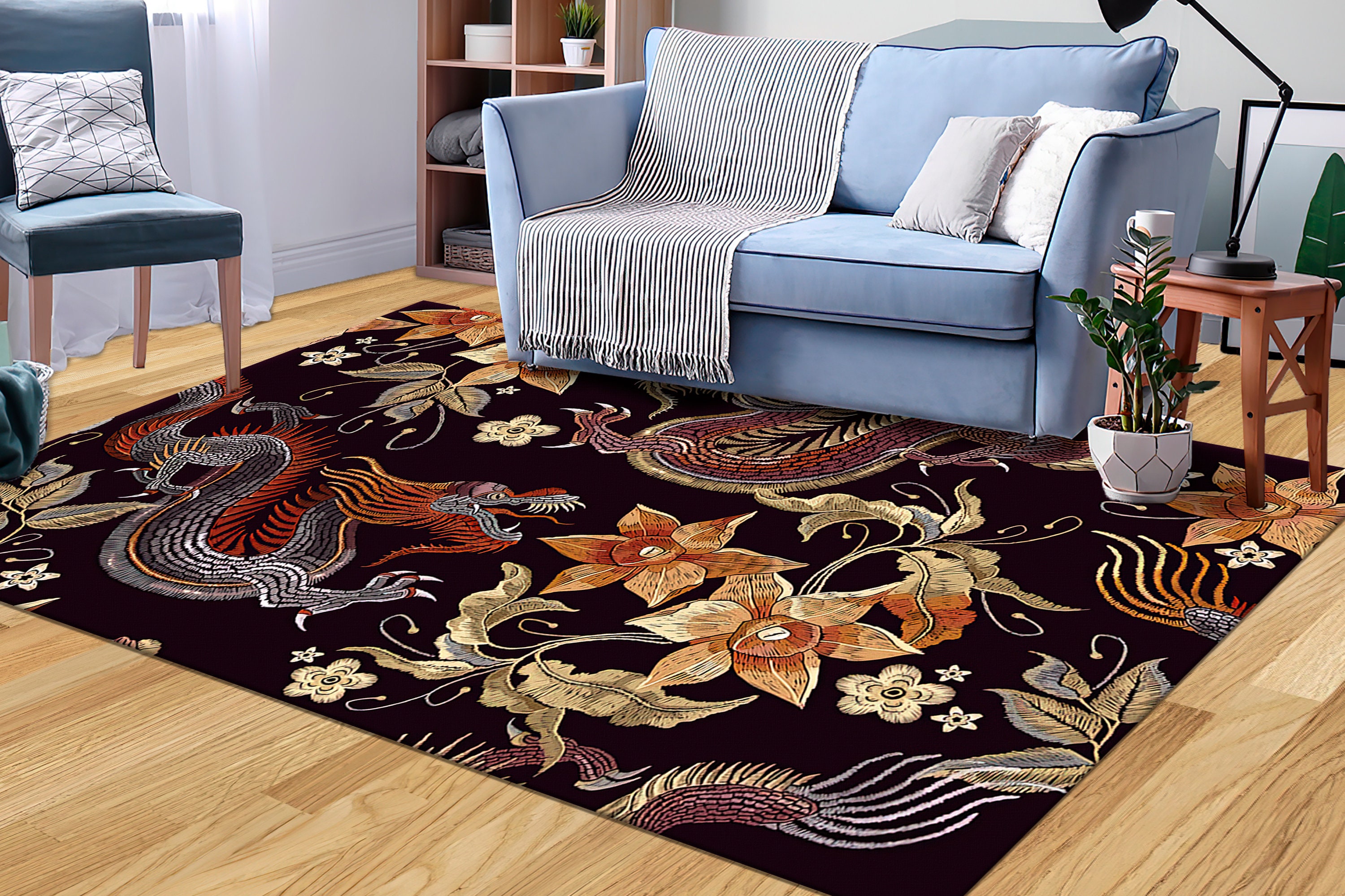 Asian Dragon Pattern Rug, Dragon Rug, Japanese Rug, Chinese Dragon Rugs ...