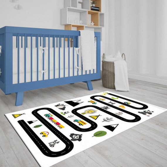 Autoteppich, Straßenteppich, Teppich für Jungen, Kinderteppich