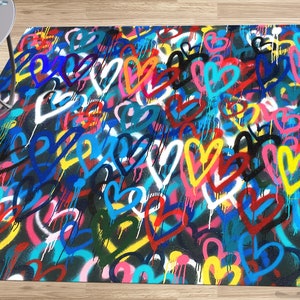 Alfombra Banksy Love Hearts, Alfombra Love, Alfombra Multicolor, Alfombra Abstracta, Alfombra de Entrada, Alfombra de Boda, Alfombra Fácil de Limpiar, Alfombra de Oficina, Alfombra Genial, Alfombras Delgadas, imagen 1