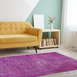 Purple Rug, Medallion Pattern Rug, Ethnic Pattern Rugs, Bohemian Rugs, Turkish Rug, Pattern Rug, Non-Slip Carpet, Area Rug, Entry Rug,