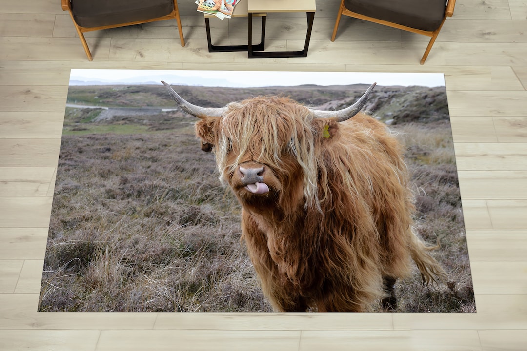 Highland Rug Patterns Scottish Highland Cattle Landscape Rug, Cattle Horn Rug, Horn Rug ...